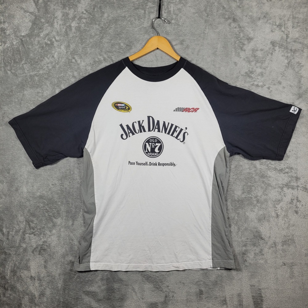 Chase Authentics T-Shirt Mens XL White Jack Daniels NASCAR Racing 07